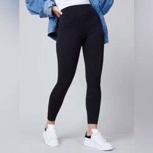 SPANX black high waisted black leggings with compression waist band